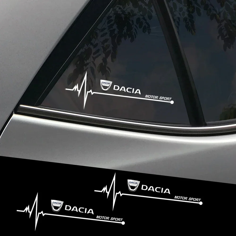 防水PVCカーサイドウィンドウステッカー,ビニールボディステッカー,ダチアダスターロッジーローガンサンデロバッジアクセサリー,2個