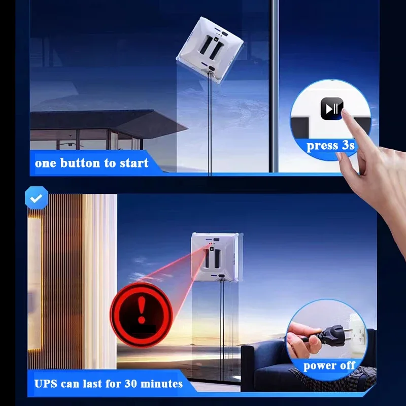 고층 야외 창 이중 물 스프레이 원격 제어 전기 유리 청소 로봇 220V 80W 3000pa