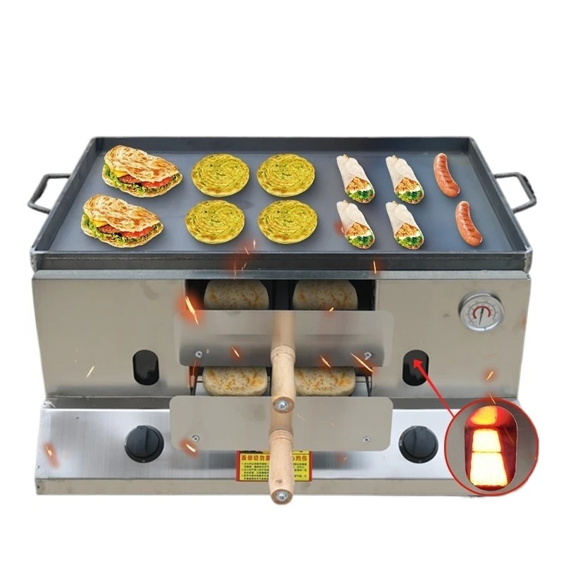 

Gas biscuit stove Commercial Laotongguan Roujiamo scone stove Electric beating egg filling cake stall oven stove