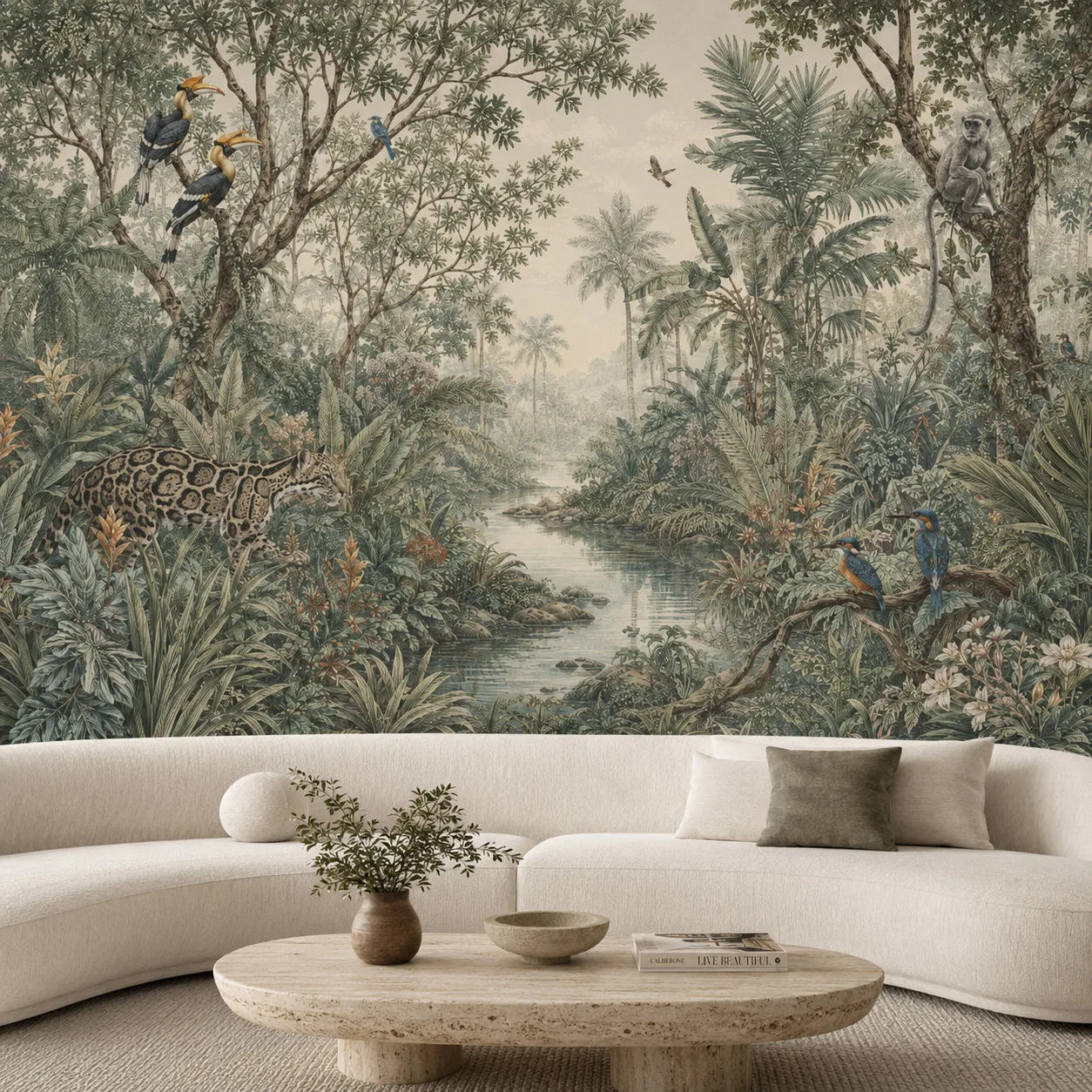 carta-da-parati-murale-vintage-con-scenari-tropicale-e-della-giungla-leopardo-corno-d'ape-scimmia-uccelli-esotici-paesaggio-fluviale-per-soggiorno-non-autoadesiva