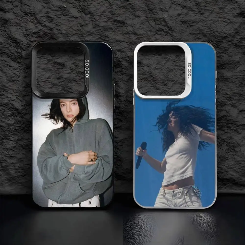 حافظة هاتف Singer L-Lorde V-Virgin لهاتف iPhone 16,15,14,13,12,17,Pro,MAX غطاء أسود غير لامع مقاوم للصدمات