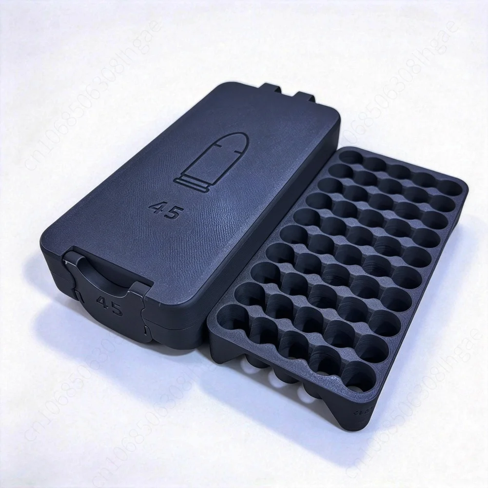 Snap-type 3D Printing. 45ACP 50 Holes Slots Bullet Storage Cartridge Military Fans Gift, Just An Empty Box - view 6
