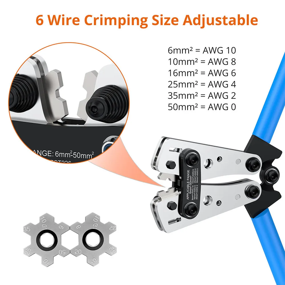 Crimping Tool Cable Lug Crimper Wire Plug Pliers Battery Terminal Assortment Kit