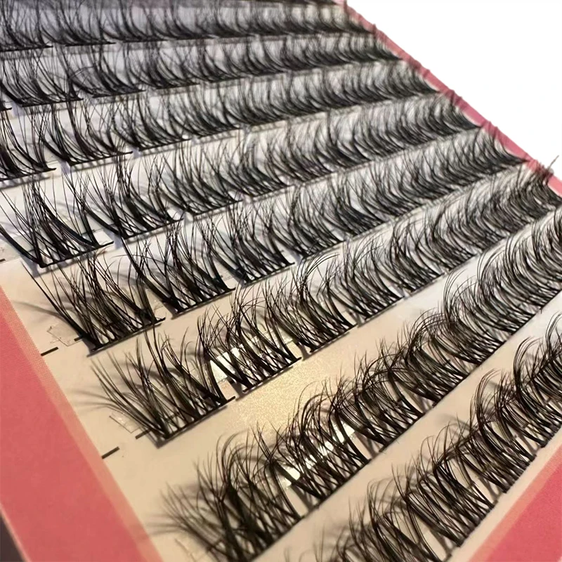 Faux-cils Manga naturels, grappe de faux cils, recourbés, longs et épais, Volume, plateau mixte, cils naturels