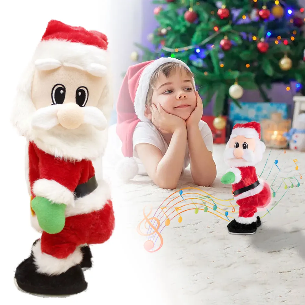 

Christmas Hip Dancing Twerking Santa Claus Doll Electric Kids Singing Hip Shake Toy New Year Decor