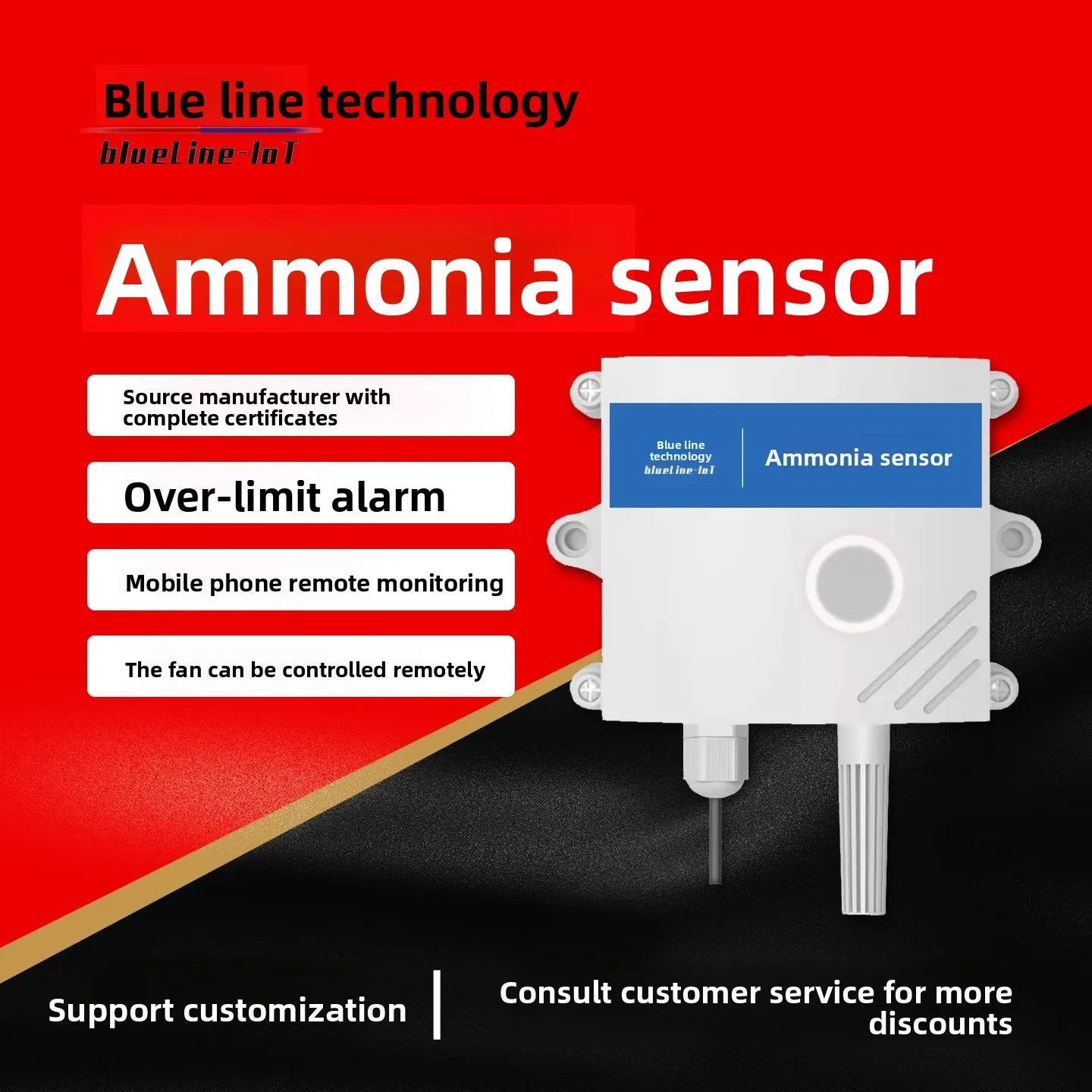 Ammonia detector sensor for livestock farms, pig and chicken houses, toilets - 485 NH3 concentration monitoring high-precision t