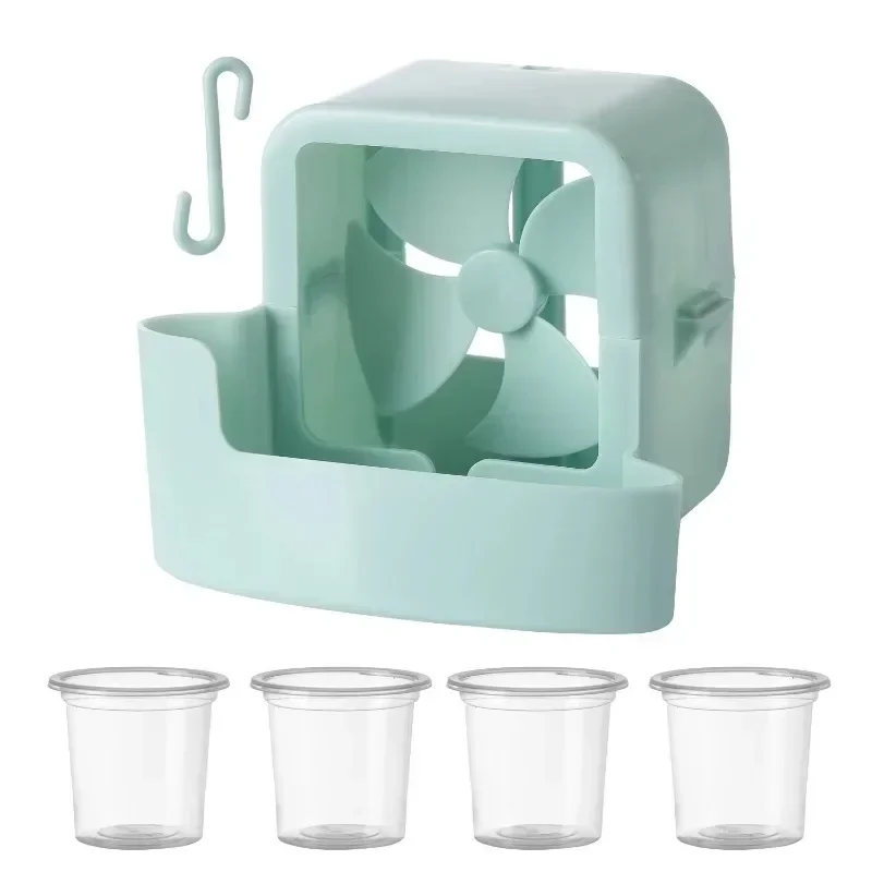 Tragbarer hängender Halsventilator mit 4 Eisbechern, wiederverwendbares Kühlwerkzeug, persönliche Klimaanlage, Sommer, Outdoor, Büro, schnelles Chill