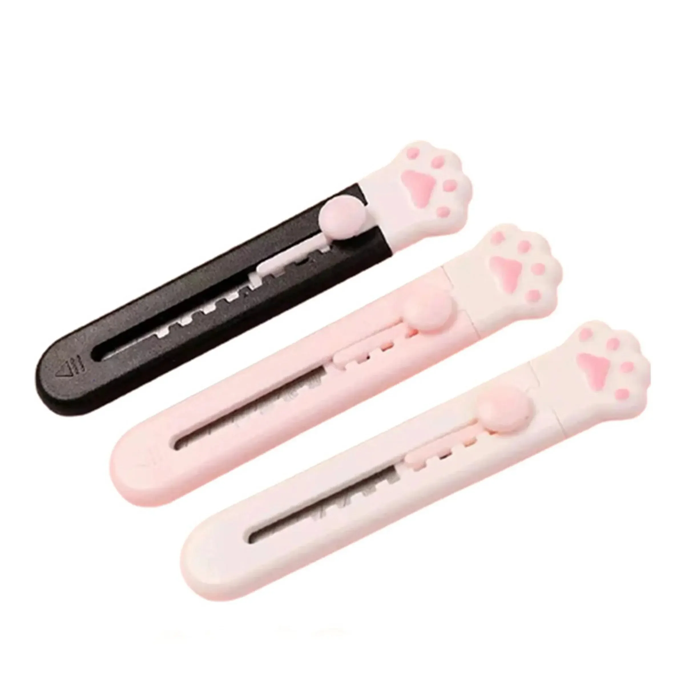 3pcs Mini Portable Cat Claw Utility Knife simpatici materiali decorativi creativi e squisiti per studenti Hand Ledger