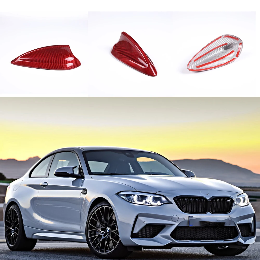 

Для BMW 2, 3, 4 серии M2 M3 M4, красная крышка антенны из настоящего углеродного волокна, автомобильные аксессуары