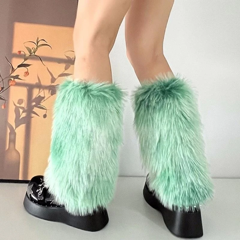 المرأة فو الفراء تدفئة الساق مثير فروي غامض تدفئة الساق لينة التمهيد الأصفاد غطاء 15UB