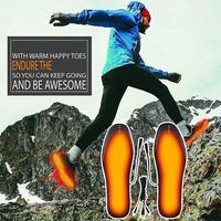 USB Rechargeable Heated Insoles, Adjustable Temperature 3 Levels Electric Foot Warmer for Winter Outdoor Skiing Hiking Camping