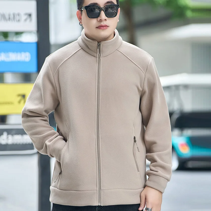 حجم كبير 9XL الرجال سترة عادية الوقوف طوق الرمز البريدي القطبية الصوف معطف الذكور يندبروف الربيع الشتاء زائد كبير سميكة الدافئة أبلى #6