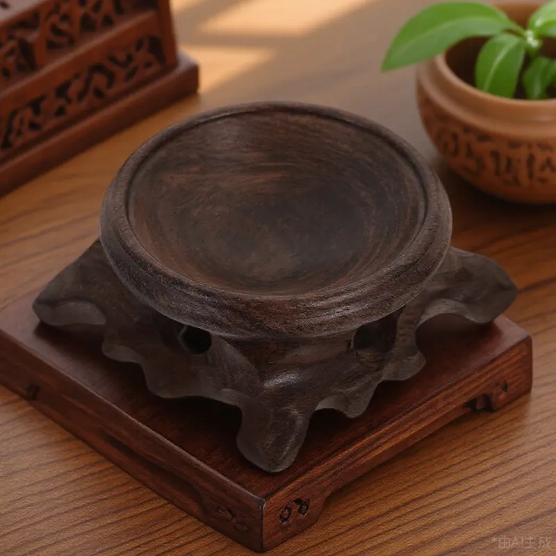 Soporte de Madera Maciza Hecho a Mano para Bola de Cristal, Pedestal Redondo con Borde Liso y Elegante para Exhibición de Esferas de Cuarzo, Huevos, para Hogar, Oficina, Sala de Estar