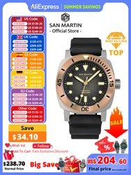 San Martin 42mm Retro Titanium Diver Watch NH35 Automatic Men Mechanical Watches Bronze Bezel Sapphire Luminous Waterproof 200m