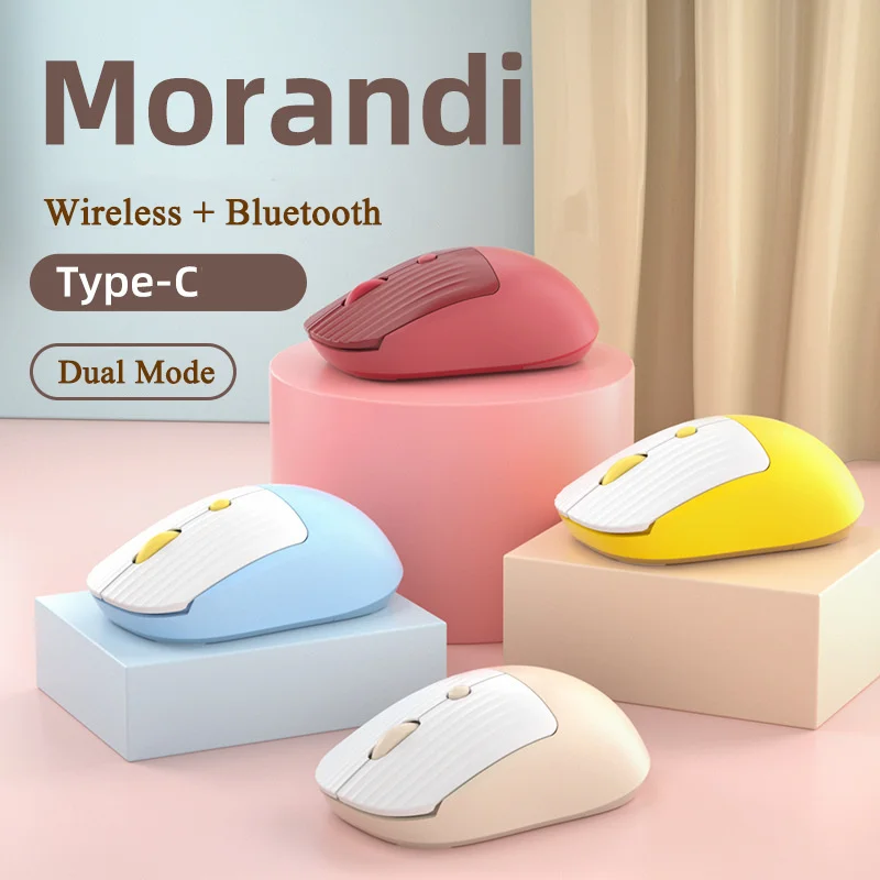 

Mini Rechargeable Bluetooth Wireless Mouse Type-C Dual Mode Small USB Mice Optical Silent Gaming Mouse For Laptop PC Office