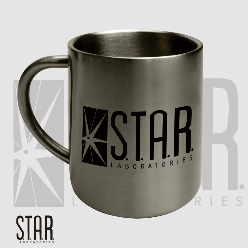 S.T.A.R. Laboratorio Star Labs Logo 300ml taza de acero inoxidable de doble pared, café, leche, té, agua, taza de viaje para beber al aire libre