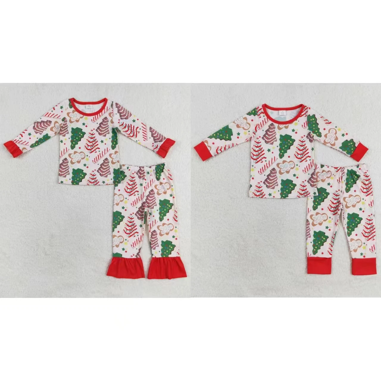 

Wholesale Kids Toddler Long Sleeves Shirt Children Gingerbread Tree Pants Baby Boy Girl Christmas Set Sleepwear Pajamas Outfit