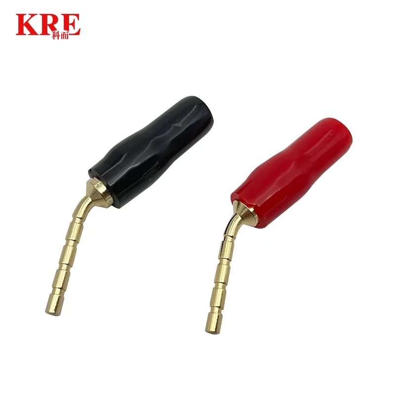 أحمر أسود منحني دبوس الموز التوصيل موصل ، المقابس الذكور ، الصوت المتكلم ، موصلات كابل الأسلاك ، 2 مللي متر ، الزاوية اليمنى ، 20 قطعة