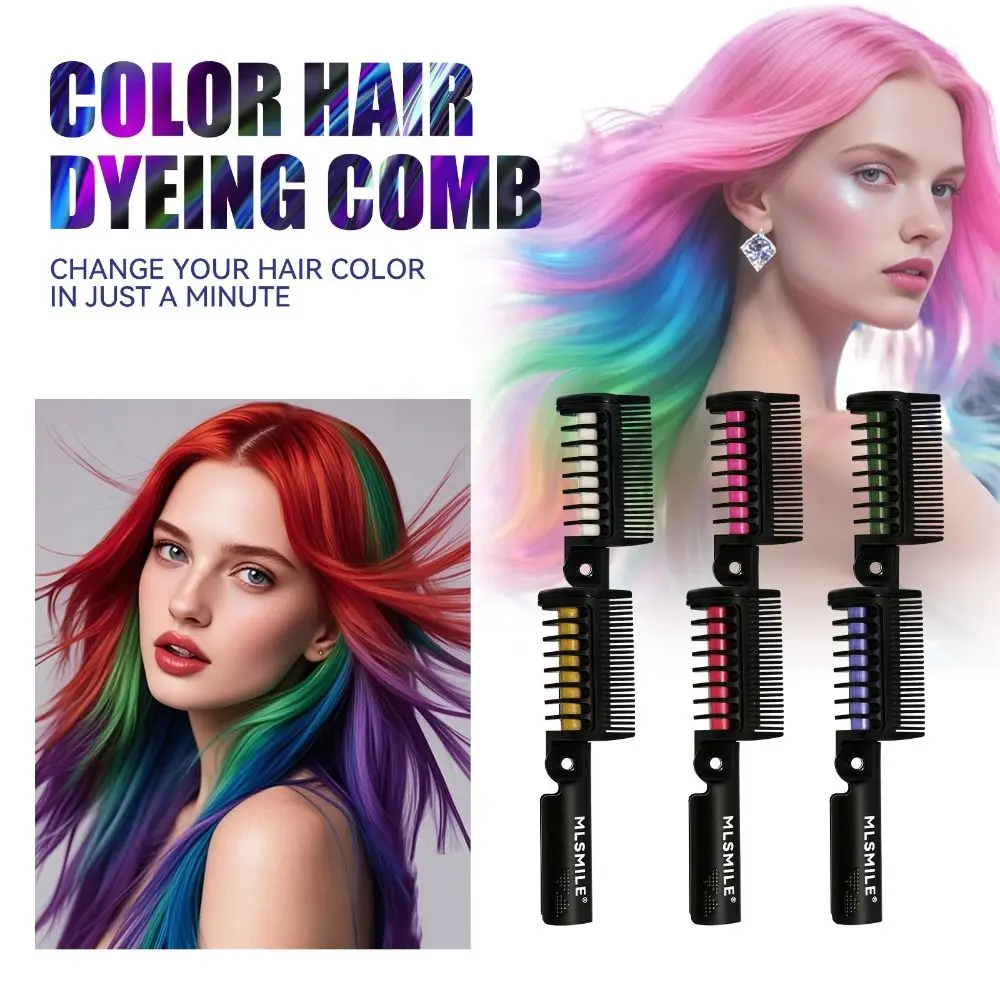 

6 шт., красочная расческа с кремом для волос, моющаяся одноразовая краска для волос, нетоксичная расческа для окрашивания волос «сделай сам», косплей