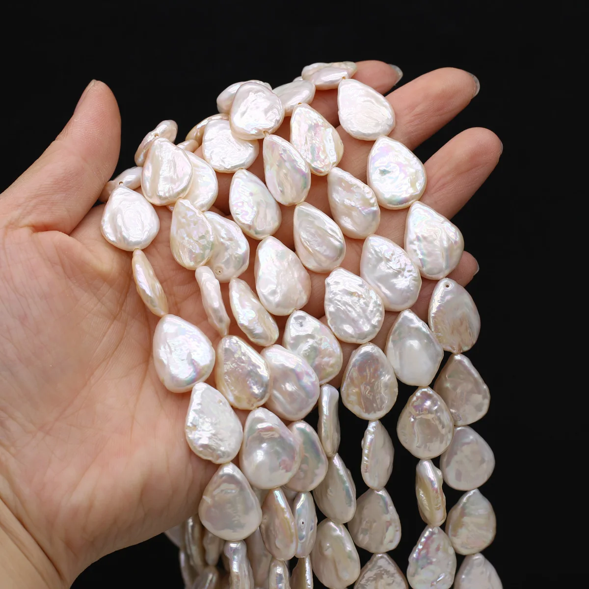 Natural Baroque Pearl Droplet Shape White Beaded Jewelry Making DIY Necklace Earring Accessories Gift