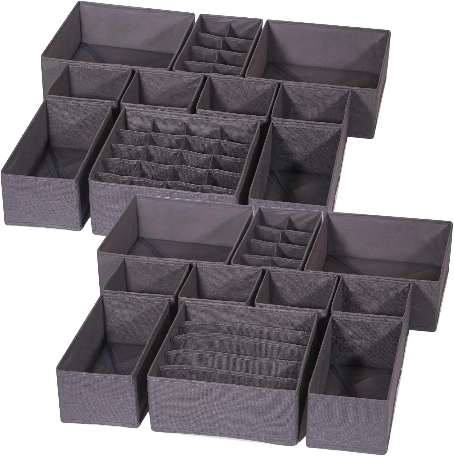 

L 21 Pack Foldable Cloth Storage Box Closet Dresser Drawer Organizer Fabric Baskets Bins Containers Divider for Baby Clot