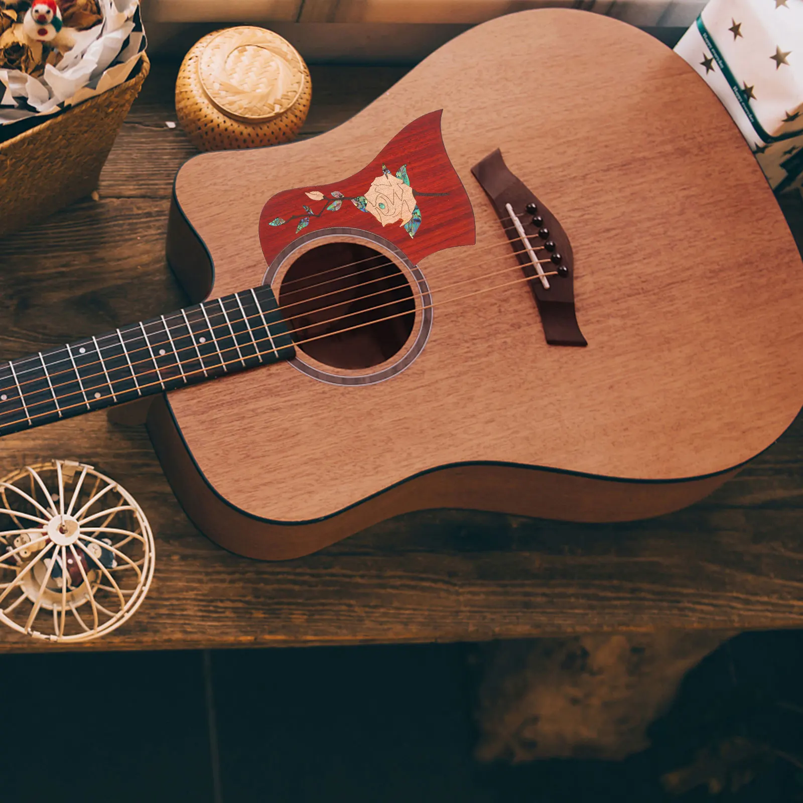 

Solid Wood Guardrail Guitar Pickguards Acoustic Cover Plate Protective Board Bass Parts