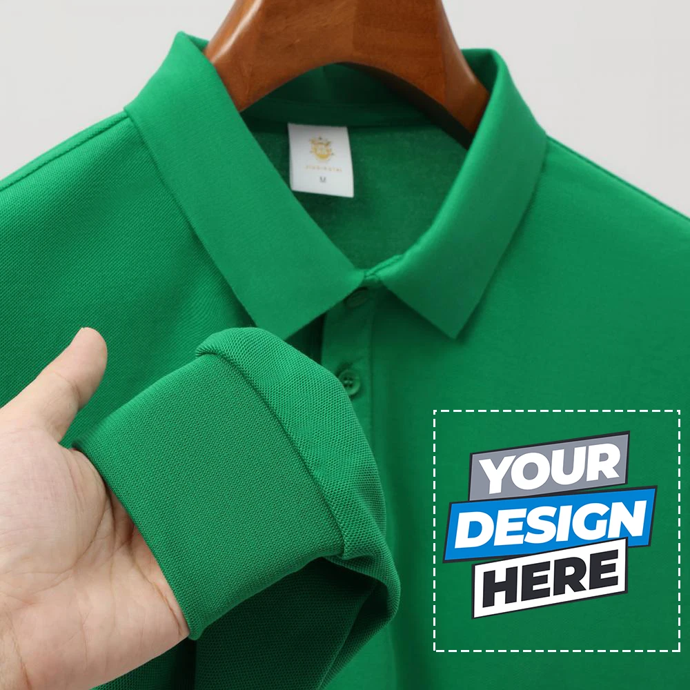 S-7XL Fashion Sportswear High Quality New-Design Men's Polos Shirts Long Sleeve 100% Cotton Casual Polos Customized Your LOGO
