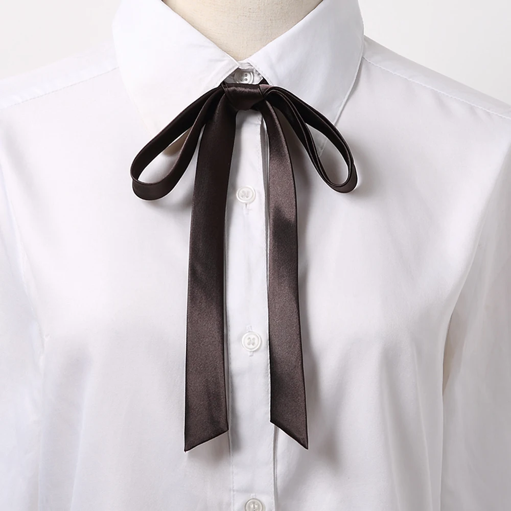 Chic Girls Shirt Accessory Costume Ribbon Tassel Cravat Ribbons Knot Satin Bowtie Bow Tie