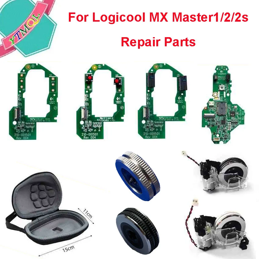 For Logitech MX Master 1/2/2S  Wireless Mouse Metal Scroll Wheel Motherboard Mouse Feet Skates Pads Replacement Parts