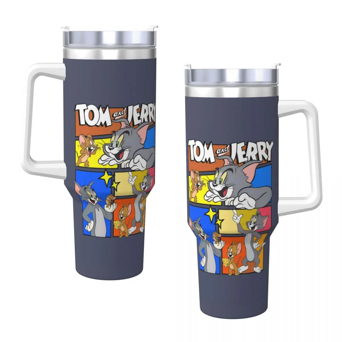 Tom And Jerry Collage Stainless Steel Tumbler Driving Mugs Cup Large Thermal Mug Leakproof Cold Drink Milk Tea Water Bottle