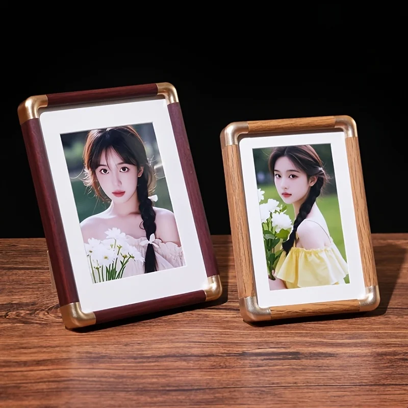 Personalized Customized Photo Frame Light Luxury And High-End 6-Inch Rounded Plastic Photo Frame Chinese Style Empty Frame Table