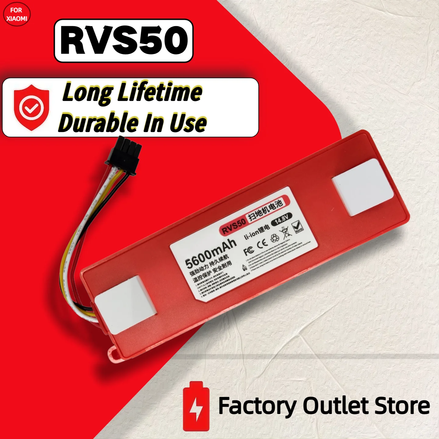 Wholesale And Retail Battery RVS50 For XiaoMi Roborock S5 S6 S7 S50 S51 S52 S55 S5Max S6 Max S6 Pure S7 Max Vacuum Cleaner