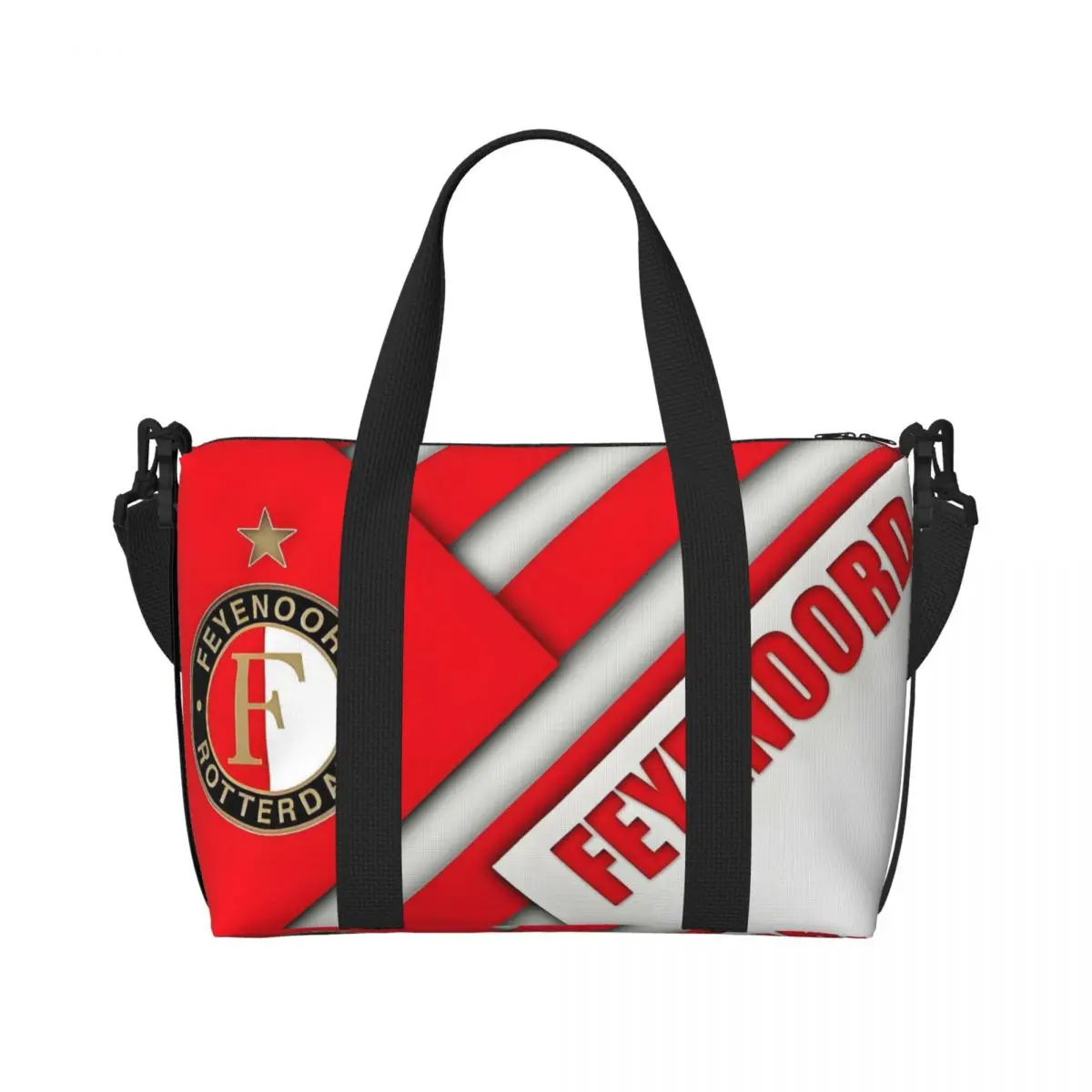 

Netherlands Custom Soccer Fc Feyenoorded DutchFootball Club Beach Tote Bag for Women Big Compartment Gym Beach Travel Bags