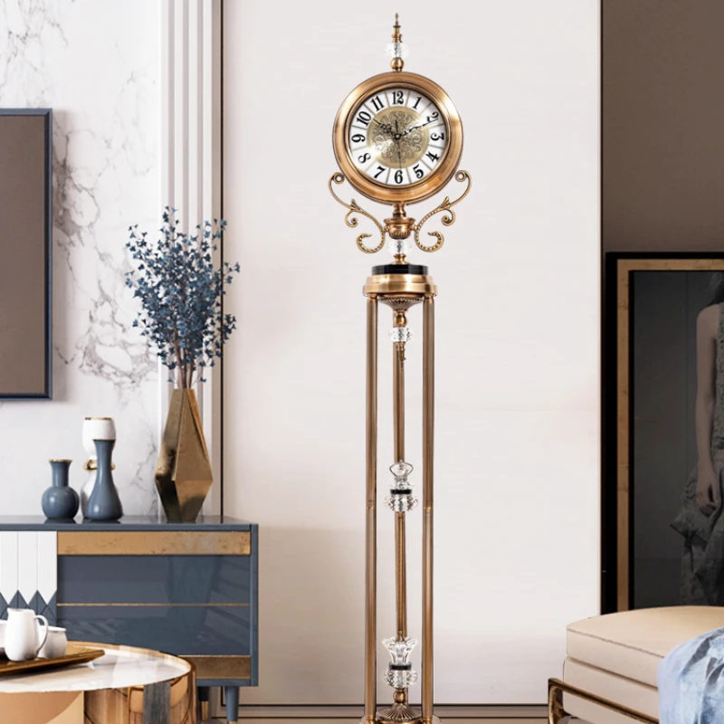 Light luxury American floor clock living room standing clock clock table ornaments home fashion sitting clock seat pendulum