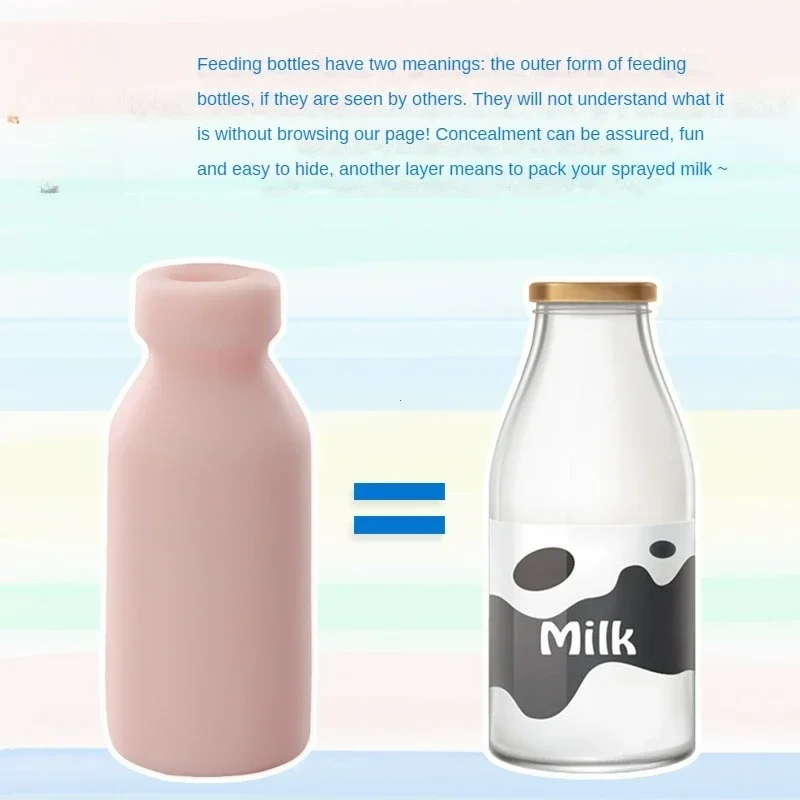 Male Masturbation Cup Milk Bottle Shape Silicone Masturbator Soft Emulational Vaginal Bulge Portable Manual Sex Toys for Man