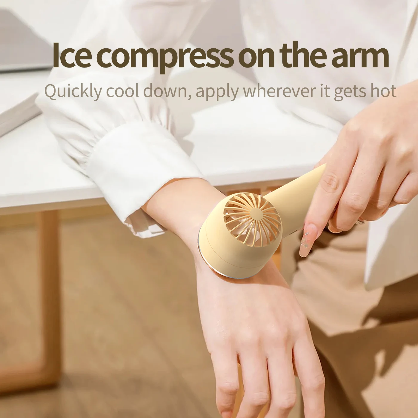 New Xiaomi Mini Handheld Fan Cold Compress Air Cooling Fan 2000mAh USB Rechargeable Electric Outdoor Handy Bladeless Turbo Fan