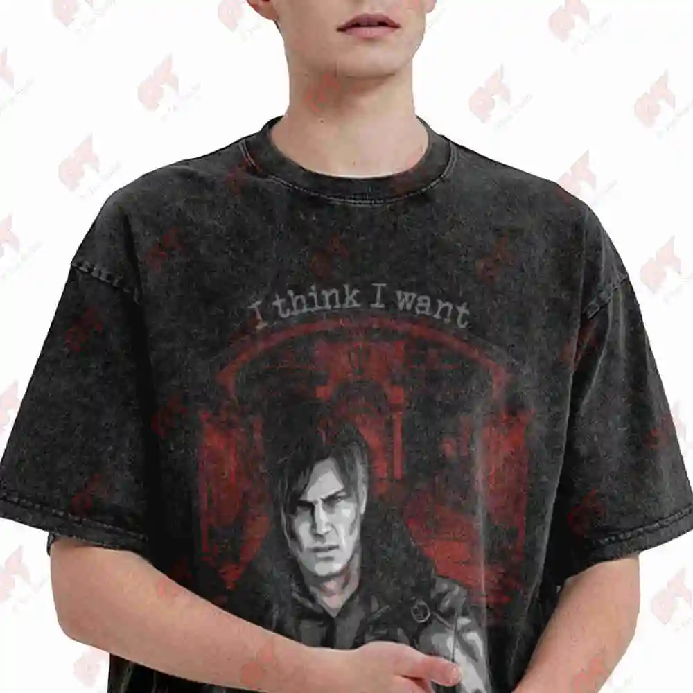Evil 9 Second Opinion Kennedy Leon Biohazard Vintage Washed Tee Pure Cotton T-Shirt