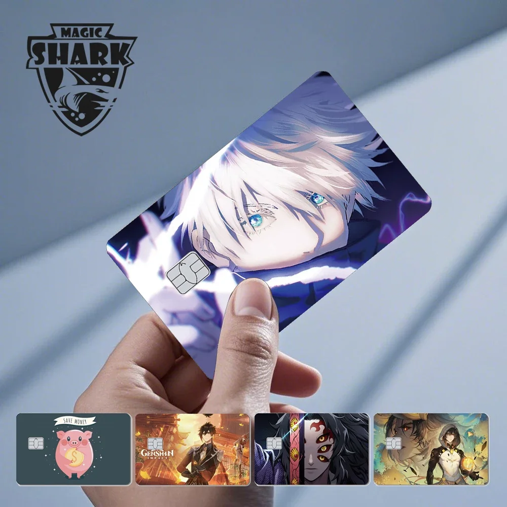 Magic Shark Hot Sale Dark Magician Anime Pig Geen vervaging Kleine grote chip Sticker Film Skin Cover voor creditcard