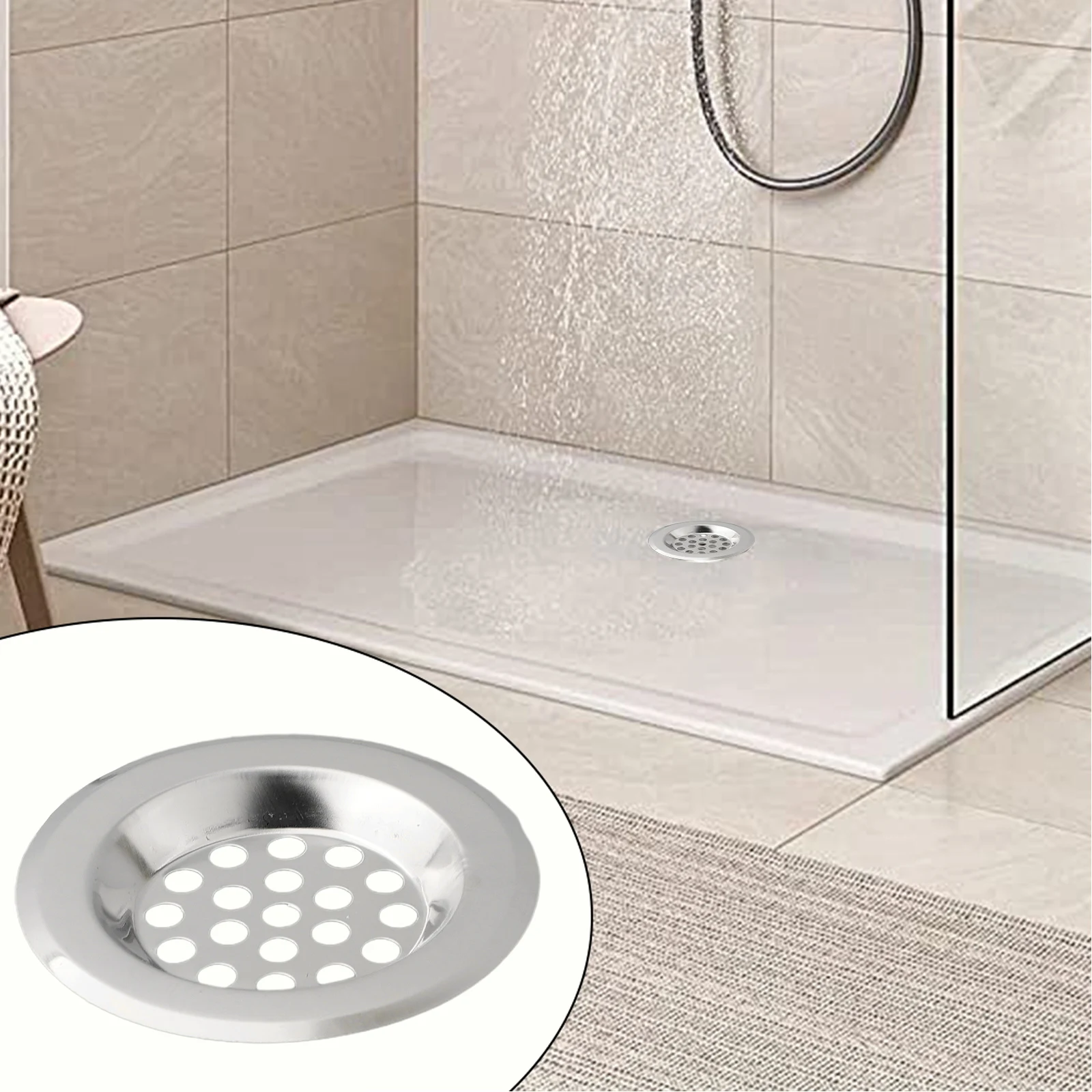 Saringan wastafel dapur kamar mandi praktis, jaring saringan Stainless Steel 1 buah 60mm 75mm