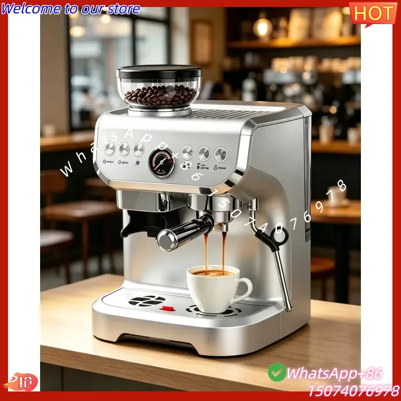 2026New style Semi-automatic Espresso Machine With Adjustable & Milk Frother Bean-to-cup Coffee Maker With Hot Water System