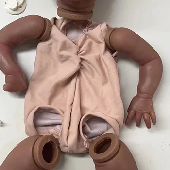 24 inch reborn baby doll kit Cameron painted black skin real picture realistic many details visible veins extra body with baby parts