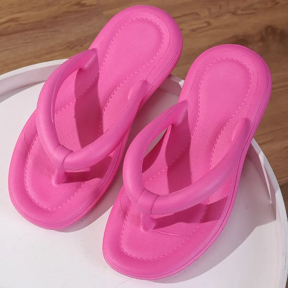 

Однотонные противоскользящие пляжные шлепанцы на мягкой подошве, простые женские тапочки, пляжная одежда, летние сандалии с застежкой на носок, студенческие