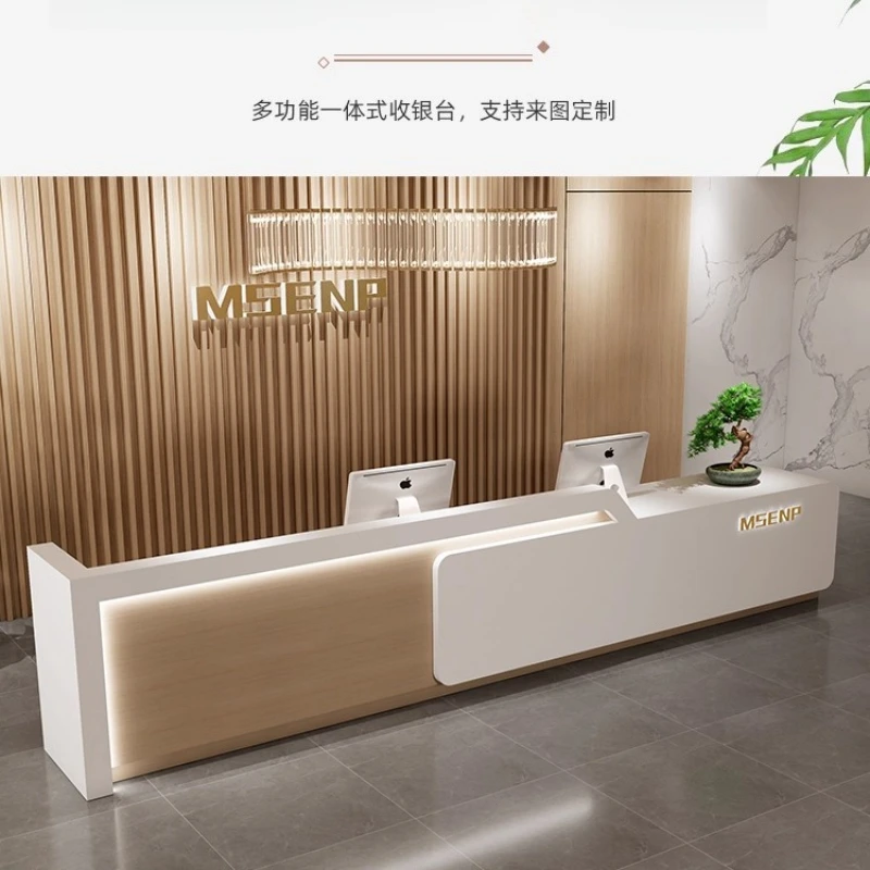 Meja Kasir Modern Kelas Atas Bergaya Cina untuk Lobi Hotel, Meja Resepsionis, Furnitur Cajero JT40C