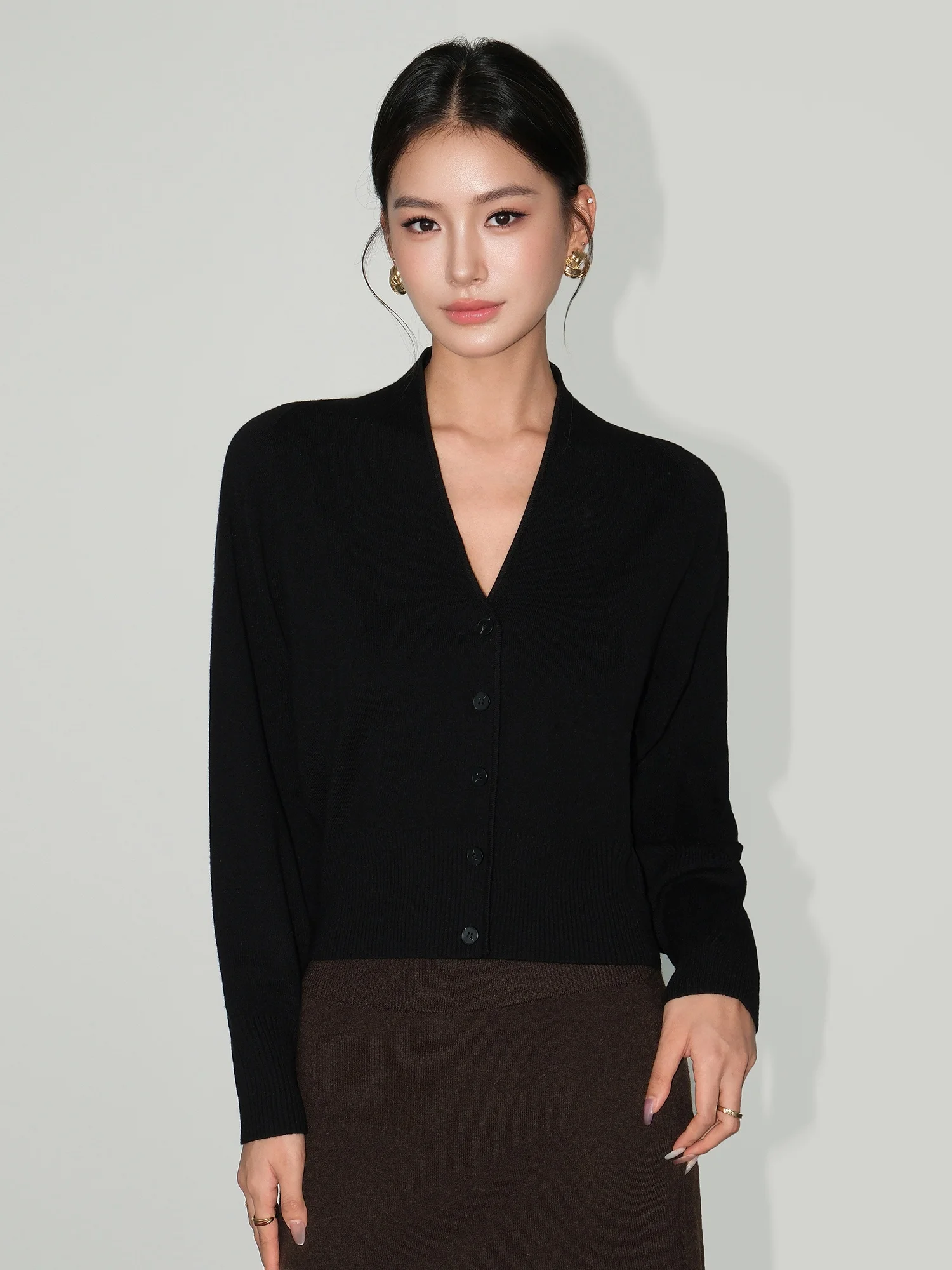 

NEVA HU классический вязаный открытый кардиган с v-образным вырезом, женский свободный повседневный индивидуальный кардиган из полиэфирного волокна, нейлоновой шерсти, весна-осень