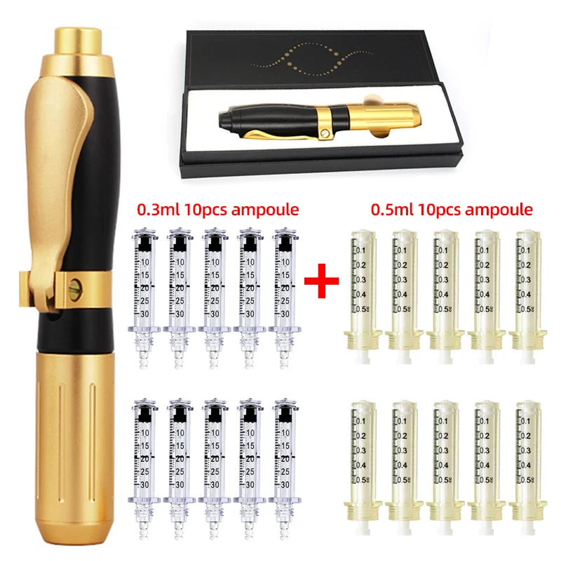 2 in1 Adjustable Pressure Pen Hyaluron Acid Pen Reduce Blemishes Wrinkles Thickening Lips Hyaluronic Acid Syringe Atomizer