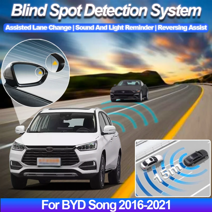 Radar Detector For Car BSD BSM BSA Blind Area Spot Warning Drive Mirror Microwave Detection System For BYD Song 2016-2021