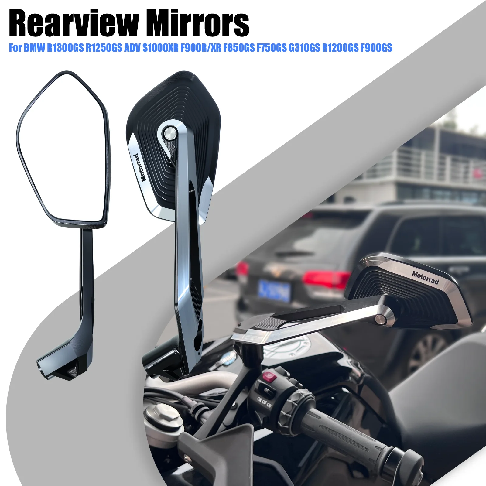 

R1300GS Side Mirrors For BMW R1300GS R1250GS ADV R1200GS S1000XR F900GS F850GS F750GS Motorcycle Rear View Mirror For BMW Mirror