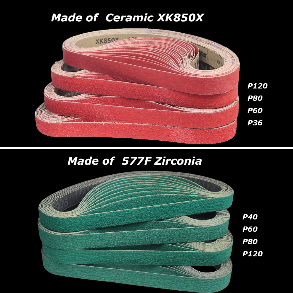 762x25mm Abrasive Sanding Belts 1x30 inch Belt Sander Bands Ceramic P36 - AO P1500, A3 - A65, Zirconia, Non-woven, Felt