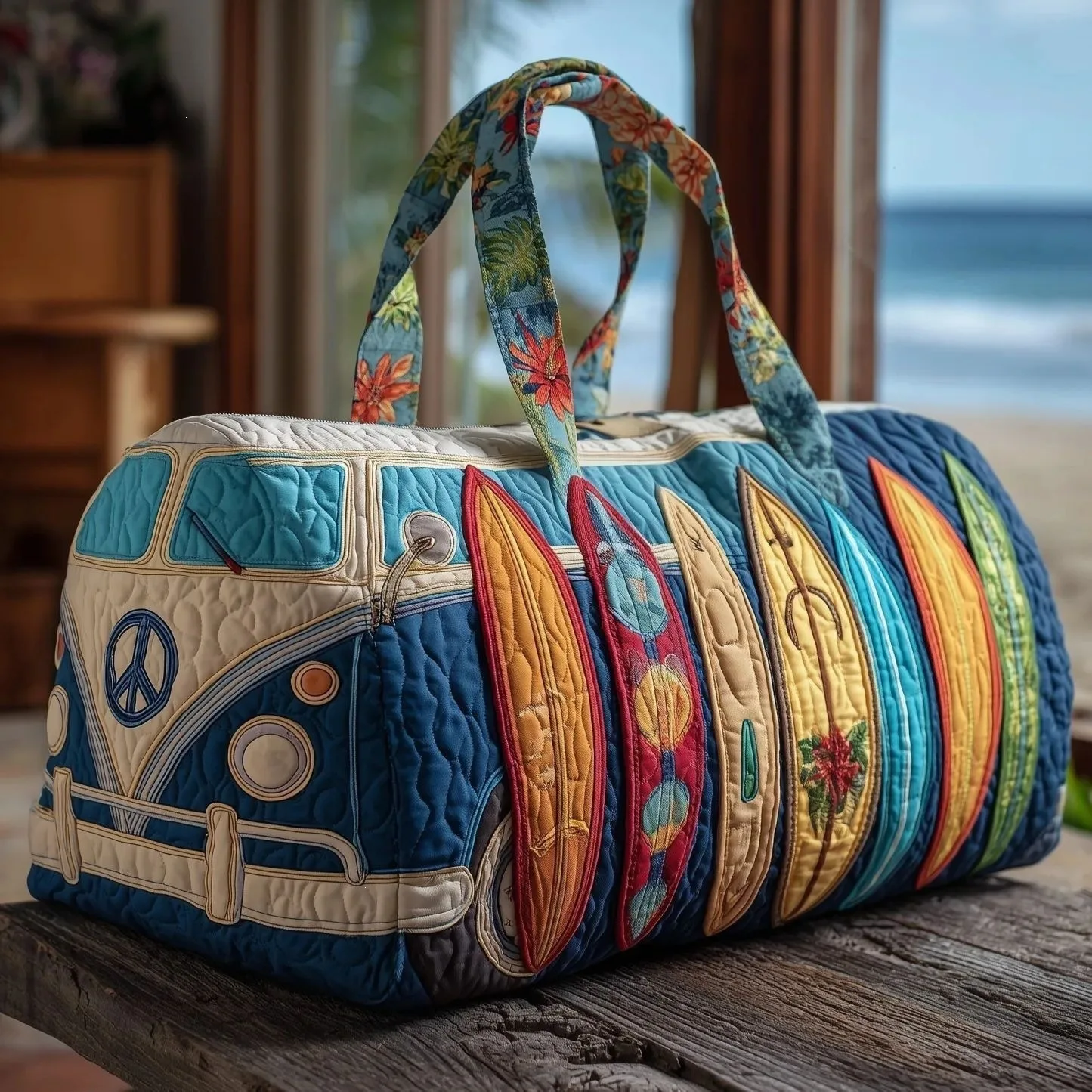 3D-Reisetasche mit Bus-Motiv, Modische Bedruckte Damen-Yogatasche, Handtasche – Detail 11