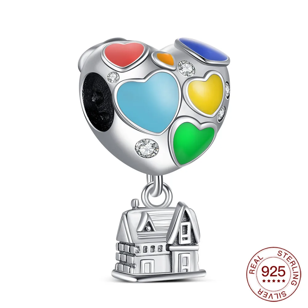 

New Charm Original Holiday Circus Balloon Beads S925 Sterling Silver Bead Fit Bracelets Diy For Women Fine Jewelry Love Gift